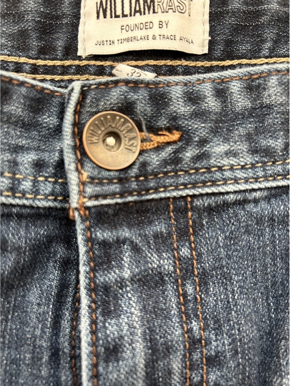 William Rast Hixon Striaght Jeans Mens 36x32 Medium Wash Distressed - Picture 6 of 10